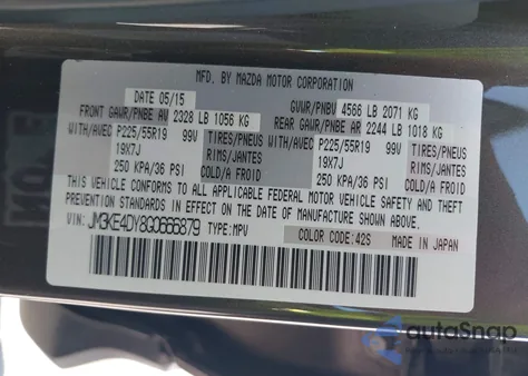 2016 Mazda Cx-5 Grand Touring from USA, damaged, VIN JM3KE4DY8G0666879